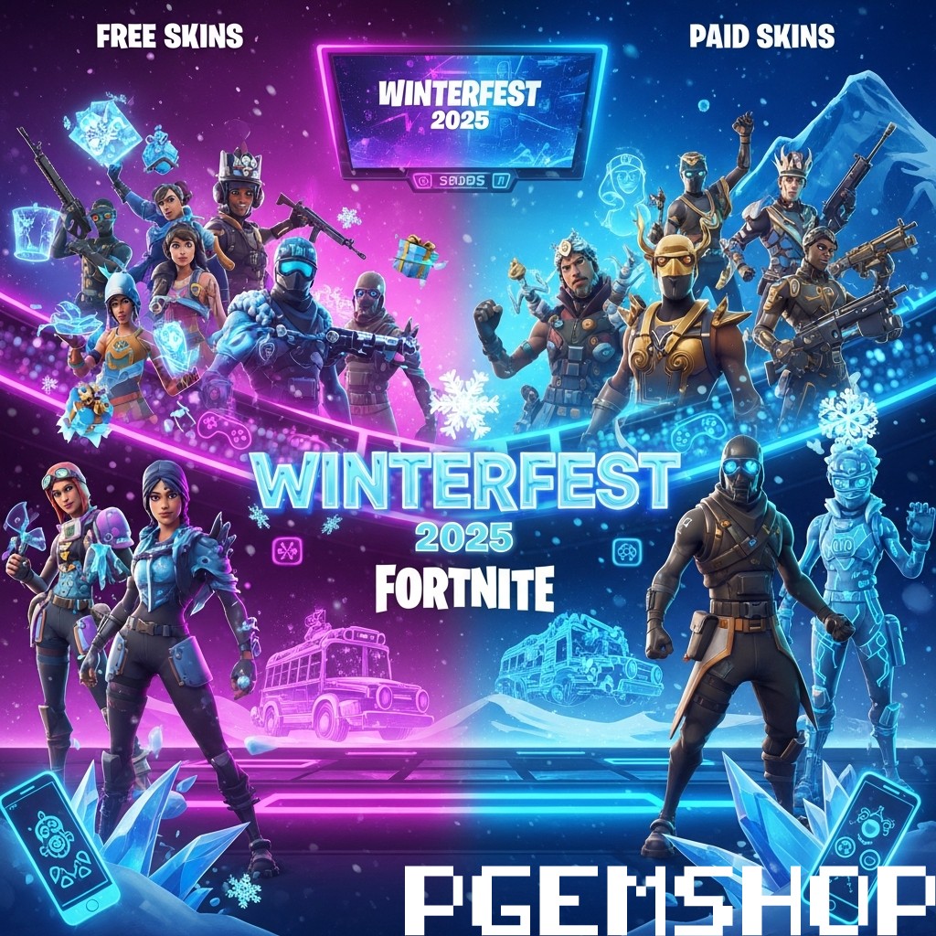 لیست کامل اسکین رایگان و پولی Winterfest 2025 فورتنایت⛷️