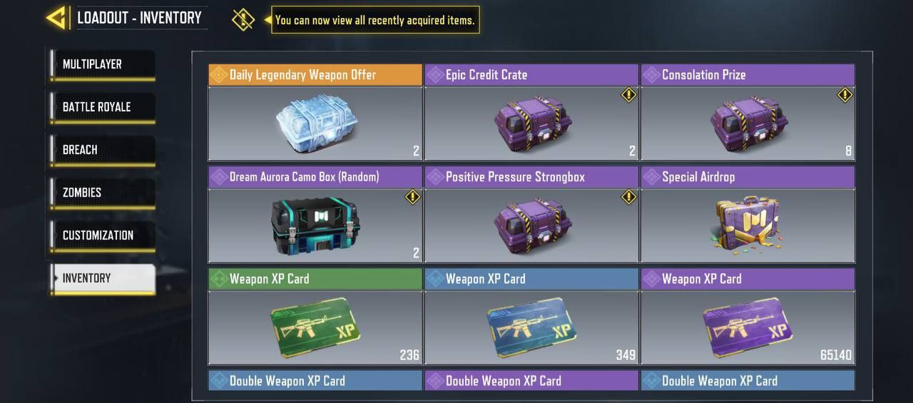 پیدا کردن باکس Special Airdrop در بخش Inventory