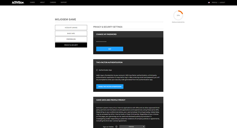 ورود به بخش امنیت و حریم خصوصی یا PRIVACY & SECURITY