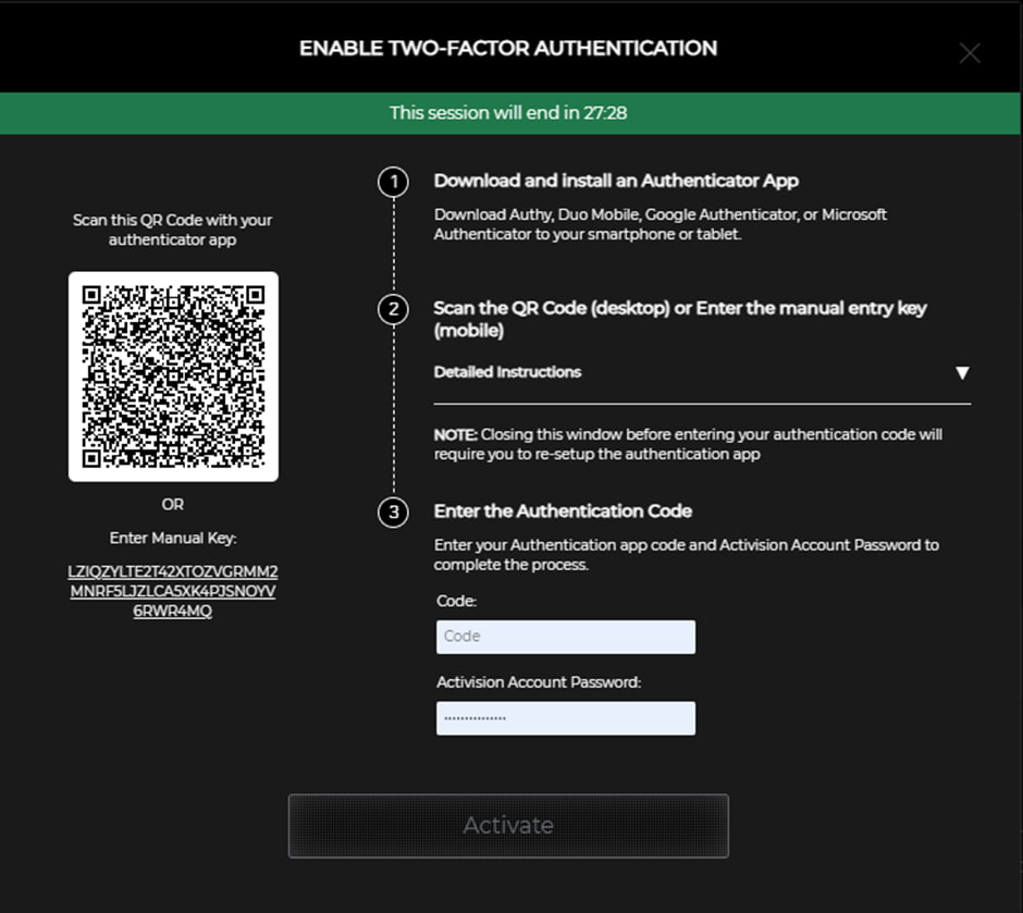 اسکن کردن کد QR با اپلیکیشن Authenticator