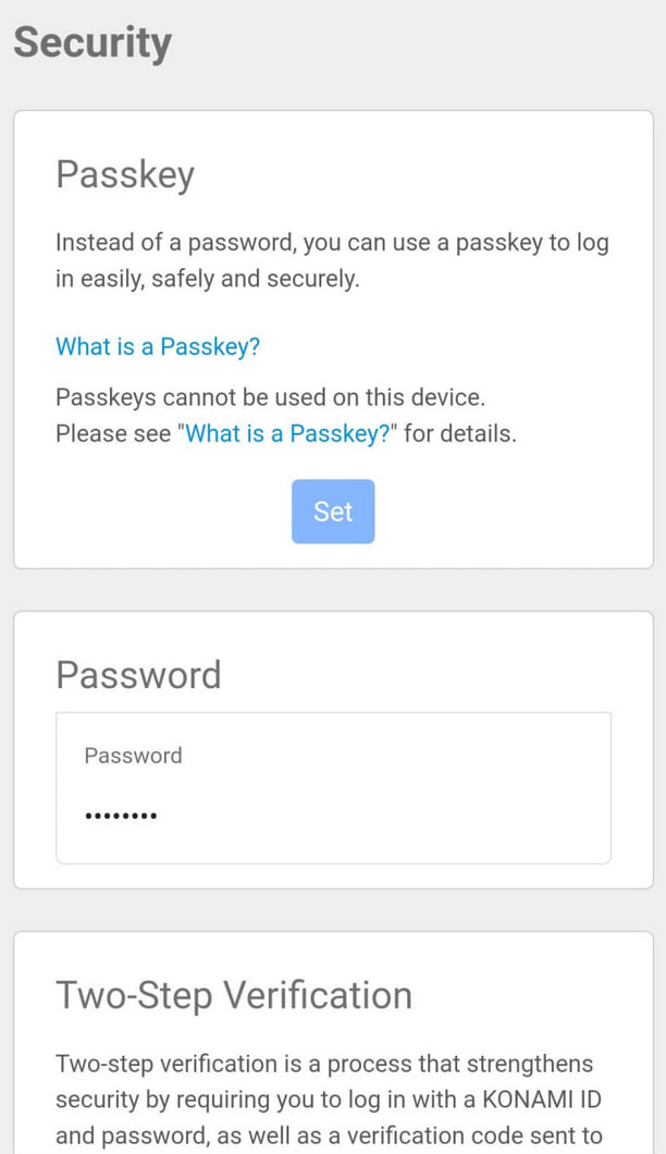 انتخاب گزینه Password برای شروع فرآیند تغییر رمز