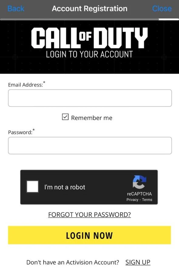 انتخاب گزینه Sign Up برای ساخت اکانت جدید اکتیویژن