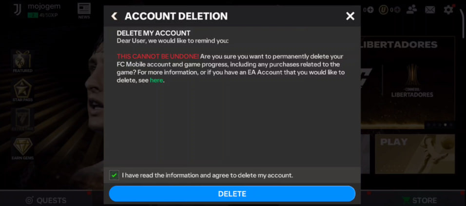 تایید نهایی با زدن تیک و انتخاب گزینه Delete