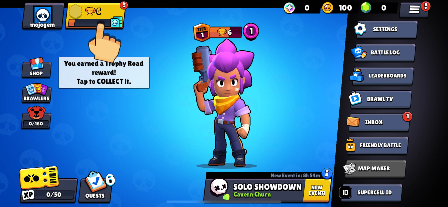 مرحله دوم دریافت کد در براول استارز: انتخاب گزینه Supercell ID
