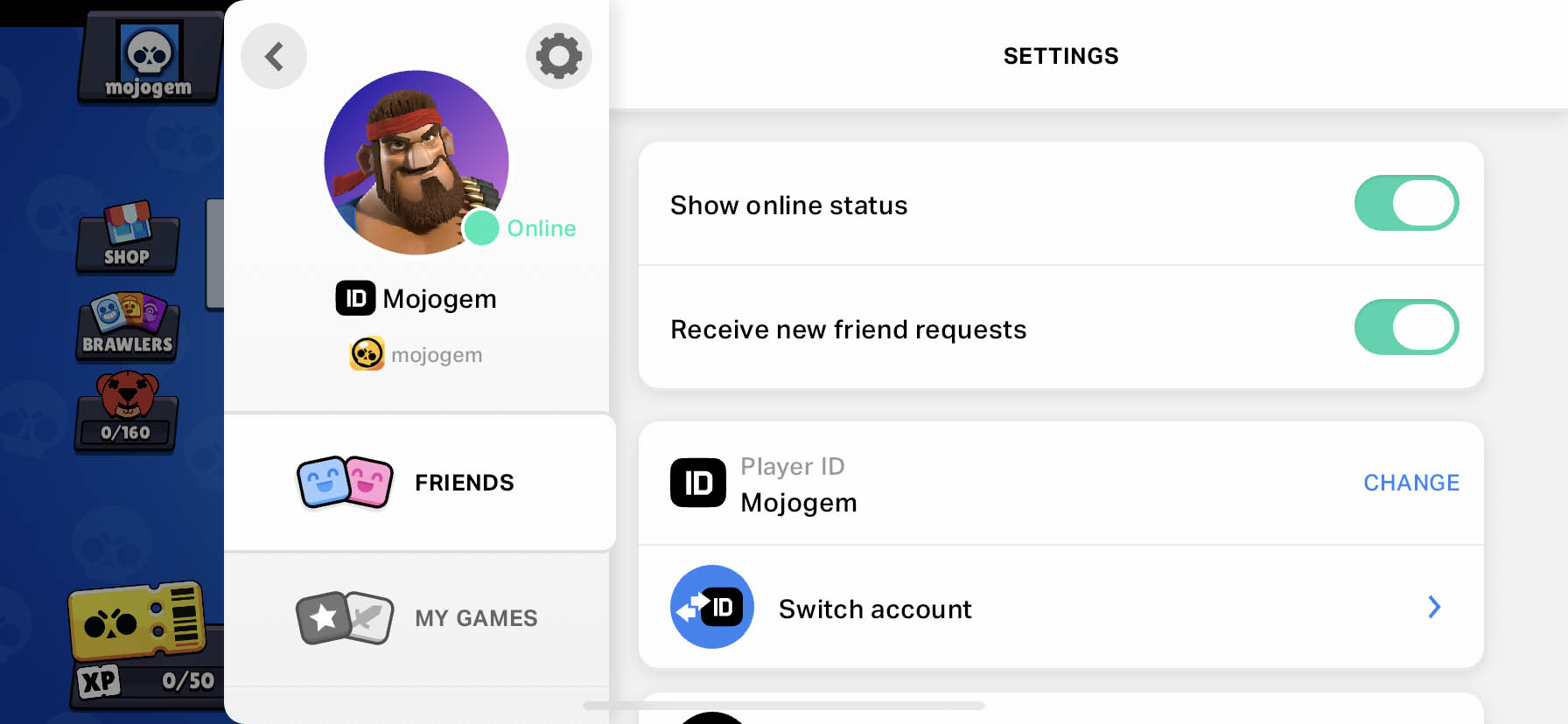 مرحله چهارم دریافت کد در براول استارز: انتخاب گزینه Switch Account