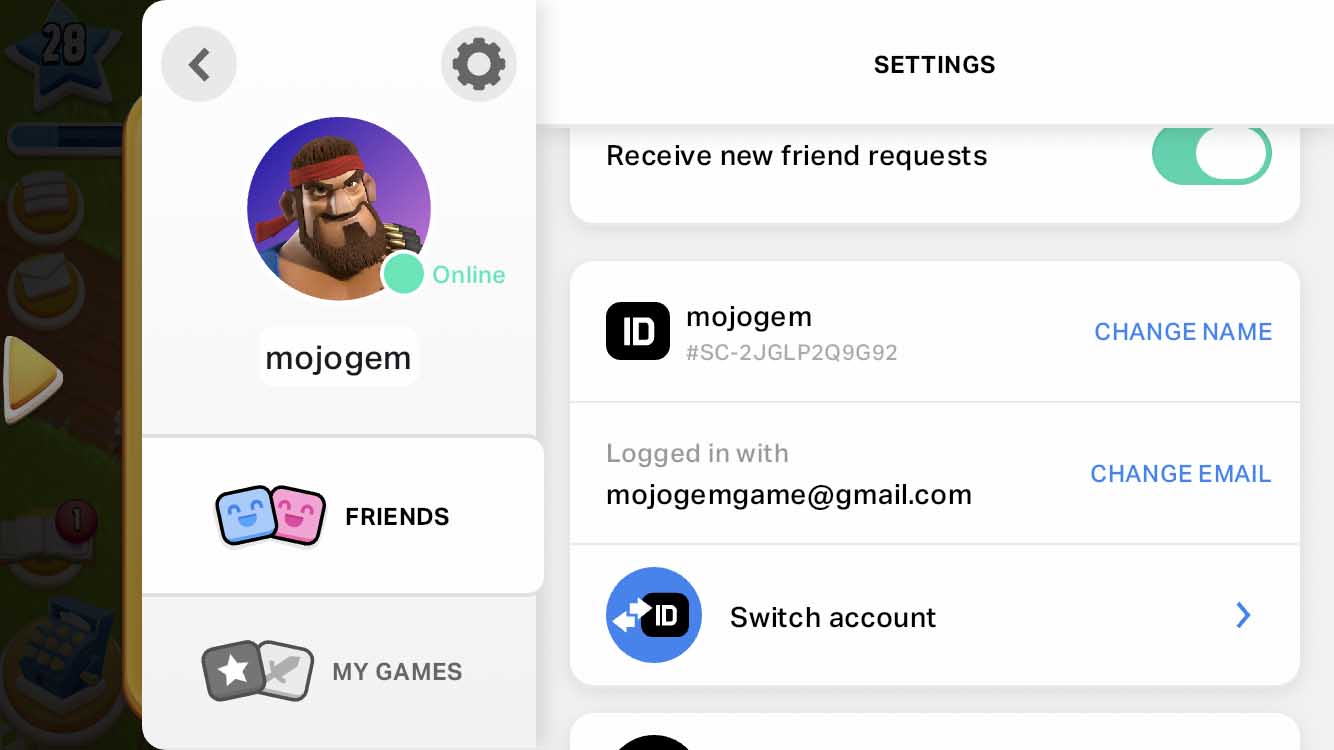 مرحله پنجم دریافت کد در هی دی: انتخاب گزینه Switch Account