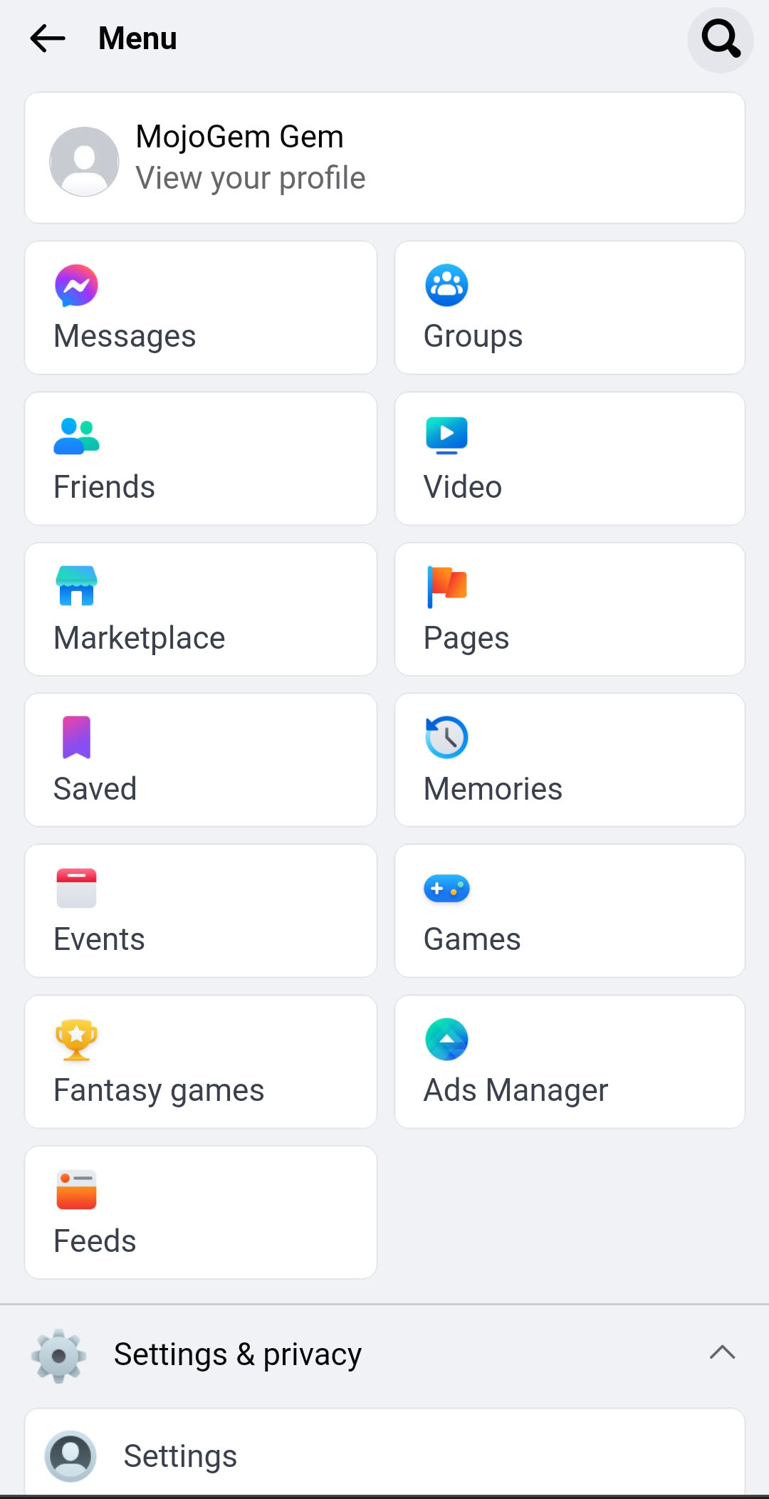 مرحله دوم - ورود به بخش تنظیمات یا Settings در فیسبوک