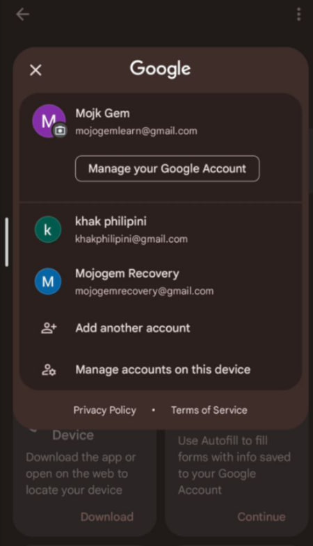 ورود به بخش مدیریت حساب گوگل یا Manage your Google account